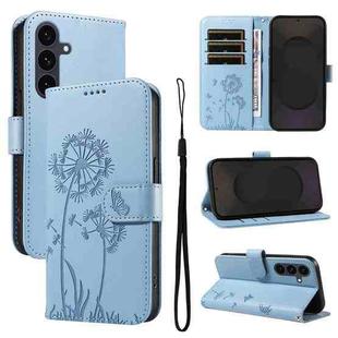For Samsung Galaxy S25 FE 5G Dandelion Embossed Pattern Flip Leather Phone Case(Sky Blue)