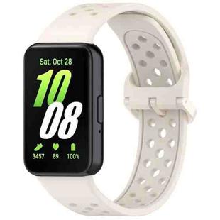 For Samsung Galaxy Fit3 xDfind Colorful Buckle Solid Color Breathable Silicone Watch Band(Starlight)