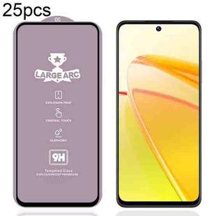 For Realme C55 4G 25pcs 9H 0.4mm High Aluminum Large Arc Tempered Glass Film