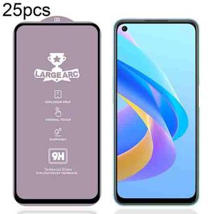 For OPPO A36 / A66 / A96 4G 25pcs 9H 0.4mm High Aluminum Large Arc Tempered Glass Film