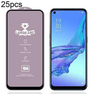 For OPPO A53 / A53s / A32 2020 25pcs 9H 0.4mm High Aluminum Large Arc Tempered Glass Film