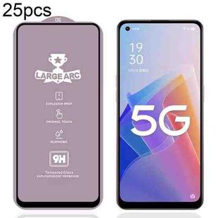 For OPPO A96 5G / Reno8 25pcs 9H 0.4mm High Aluminum Large Arc Tempered Glass Film