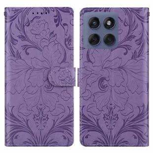For Motorola Edge 60 / 60 Fusion Embossed Floral Pattern Leather Phone Case(Purple)