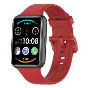 For Huawei Watch Fit 2 xDfind Quick Release Solid Color Silicone Watch Band(Red)