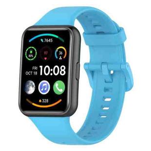 For Huawei Watch Fit 2 xDfind Quick Release Solid Color Silicone Watch Band(Sky Blue)