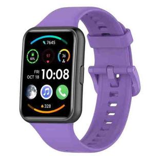 For Huawei Watch Fit 2 xDfind Quick Release Solid Color Silicone Watch Band(Purple)
