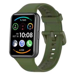 For Huawei Watch Fit 2 xDfind Quick Release Solid Color Silicone Watch Band(Dark Green)