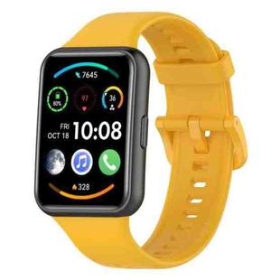For Huawei Watch Fit 2 xDfind Quick Release Solid Color Silicone Watch Band(Yellow)
