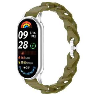 For Xiaomi Smart Band 10 / 9 / 8 xDfind Hollow Bracelet Silicone Watch Band(Army Green)