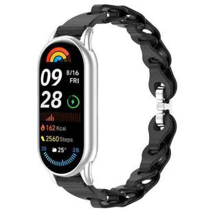 For Xiaomi Smart Band 10 / 9 / 8 xDfind Hollow Bracelet Silicone Watch Band(Black)