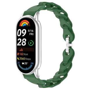 For Xiaomi Smart Band 10 / 9 / 8 xDfind Hollow Bracelet Silicone Watch Band(Dark Green)