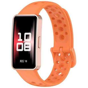 For Huawei Band 10 / 9 / 8 xDfind Hole Style Breathable Silicone Watch Band(Orange)