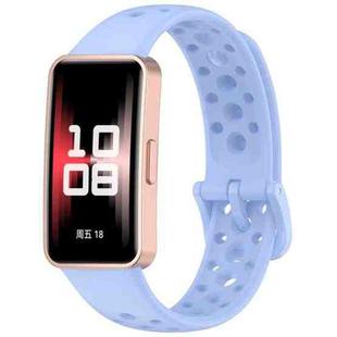 For Huawei Band 10 / 9 / 8 xDfind Hole Style Breathable Silicone Watch Band(Chrysanthemum Blue)