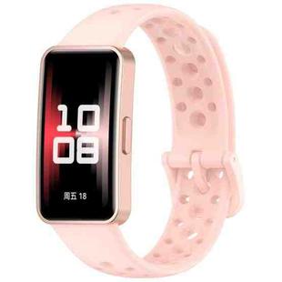 For Huawei Band 10 / 9 / 8 xDfind Hole Style Breathable Silicone Watch Band(Pink)