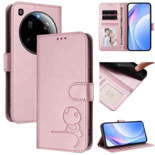For Xiaomi 15 Ultra Litter Panda Embossing RFID Leather Phone Case with Lanyard(Pink)