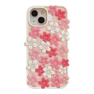 For iPhone 15 Cherry Blossoms Silicone Phone Case(Pink)