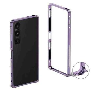 For Sony Xperia 1 VI Metal Frame Heat Dissipation Phone Case with Camera Guard Ring(Purple)