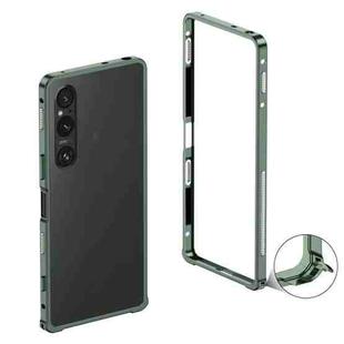 For Sony Xperia 1 VI Metal Frame Heat Dissipation Phone Case with Camera Guard Ring(Green)