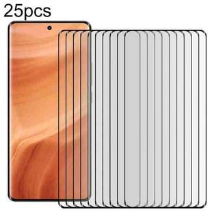 For Realme GT5 Pro 25pcs Full Glue 9H HD 3D Curved Edge Tempered Glass Film(Black)