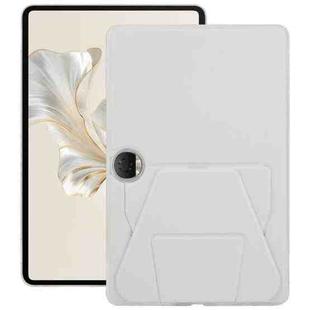 For Honor Pad 9 12.1 2023 Folding Magnetic Holder Acrylic Leather Back Tablet Case(Grey)