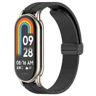 For Xiaomi Smart Band 10 / 9 / 8 / NFC xDfind Folding Buckle Silicone Watch Band(Black)