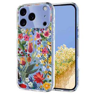 For iPhone 17 Pro Max Flower Pattern Painted TPU Phone Case(lily)