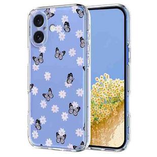 For iPhone 17 Flower Pattern Painted TPU Phone Case(Little Butterfly)