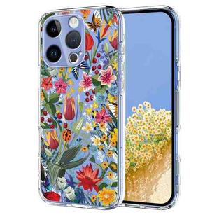 For iPhone 13 Pro Flower Pattern Painted TPU Phone Case(lily)