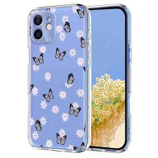 For iPhone 12 mini Flower Pattern Painted TPU Phone Case(Little Butterfly)