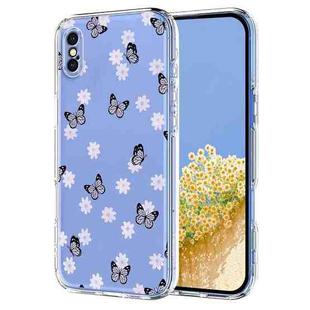 For iPhone XS Max Flower Pattern Painted TPU Phone Case(Little Butterfly)
