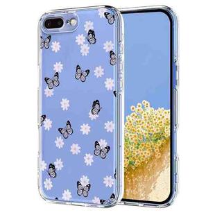 For iPhone 8 Plus / 7 Plus Flower Pattern Painted TPU Phone Case(Little Butterfly)