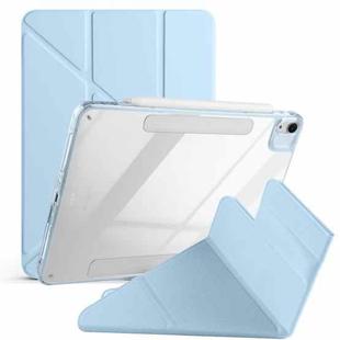 For iPad Air 11 2024 / 2025 Magnetic Detachable Dual-Clasp Acrylic Deformation Leather Tablet Case(Ice Blue)