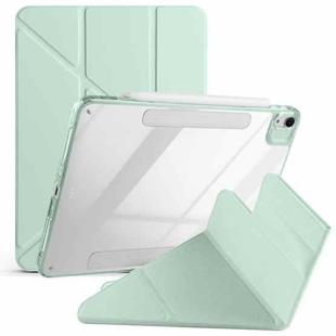 For iPad Air 11 2024 / 2025 Magnetic Detachable Dual-Clasp Acrylic Deformation Leather Tablet Case(Baby Green)