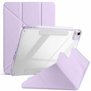 For iPad Air 11 2024 / 2025 Magnetic Detachable Dual-Clasp Acrylic Deformation Leather Tablet Case(Taro Purple)