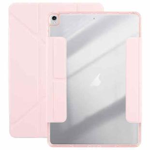 For iPad 10.2 2021 / 2020 / 10.5 2019 Magnetic Detachable Dual-Clasp Acrylic Deformation Leather Tablet Case(Pink)