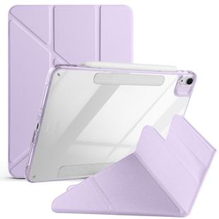 For iPad Air 13 2024 / 2025 Magnetic Detachable Dual-Clasp Acrylic Deformation Leather Tablet Case(Taro Purple)