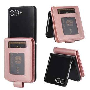 For Samsung Galaxy Z Flip7 5G 3-Card Slots Multifunctional Leather Phone Case(Rose Gold)