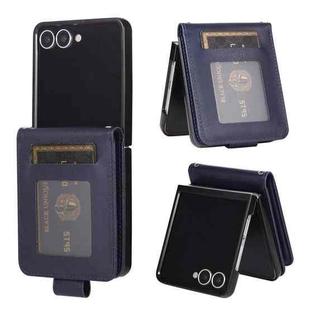 For Samsung Galaxy Z Flip7 5G 3-Card Slots Multifunctional Leather Phone Case(Blue)
