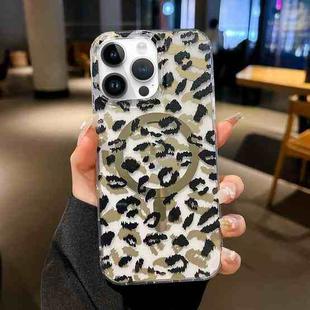 For iPhone 13 Pro Leopard MagSafe Dual-side Laminating IMD Phone Case(Black Brown)