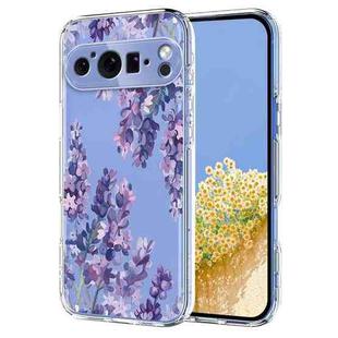 For Google Pixel 9 / 9 Pro / 10 / 10 Pro Flower Pattern Painted TPU Phone Case(Wisteria)
