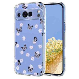 For Google Pixel 9 Pro XL / 10 Pro XL Flower Pattern Painted TPU Phone Case(Little Butterfly)