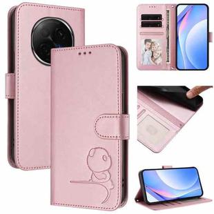 For OPPO F29 Pro 5G Global Litter Panda Embossing RFID Leather Phone Case with Lanyard(Pink)