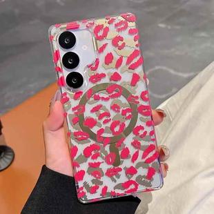 For Samsung Galaxy S24 FE 5G Leopard MagSafe Dual-side Laminating IMD Phone Case(Pink)