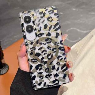 For Samsung Galaxy S25 Edge 5G Leopard MagSafe Dual-side Laminating IMD Phone Case(Black Brown)