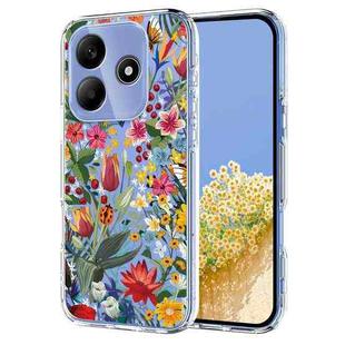 For Redmi Note 14 4G 164.84mm Flower Pattern Painted TPU Phone Case(lily)