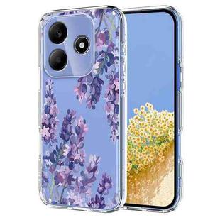 For Redmi Note 14 4G 164.84mm Flower Pattern Painted TPU Phone Case(Wisteria)