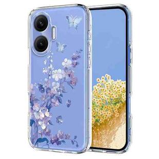 For Redmi Turbo 4 Pro 5G / Poco F7 5G Flower Pattern Painted TPU Phone Case(Violet)