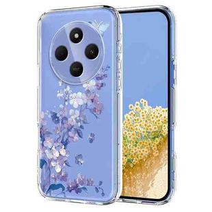 For Redmi 14C / Poco C75 Flower Pattern Painted TPU Phone Case(Violet)