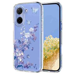 For Redmi A5 4G 173.3mm Flower Pattern Painted TPU Phone Case(Violet)