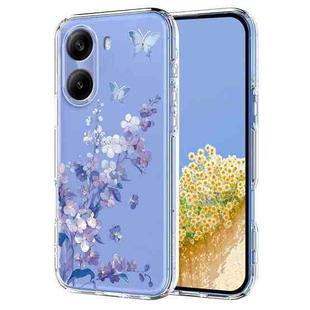 For Redmi Turbo 4 5G / Poco C71 4G Flower Pattern Painted TPU Phone Case(Violet)